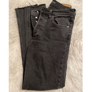 Aritzia Denim Forum The Yoko High Rise Slim black jeans